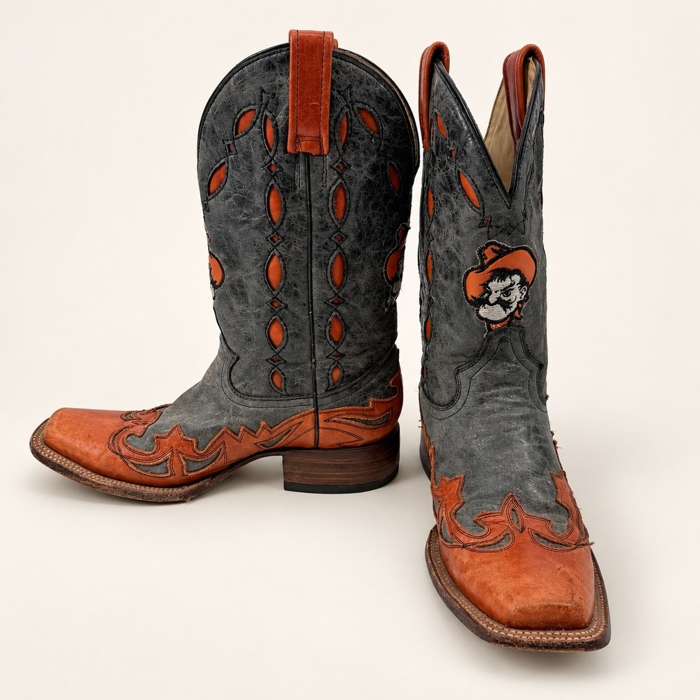 RARE Corral Women 8.5 Gameday Cowboy Boots Oklahoma State University Pistol Pete